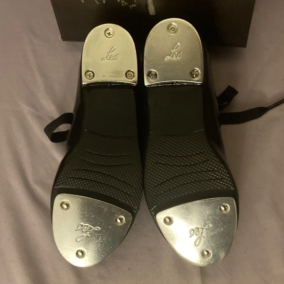 Kids Black Patent Leather Tap Shoes - Picture 4 of 4